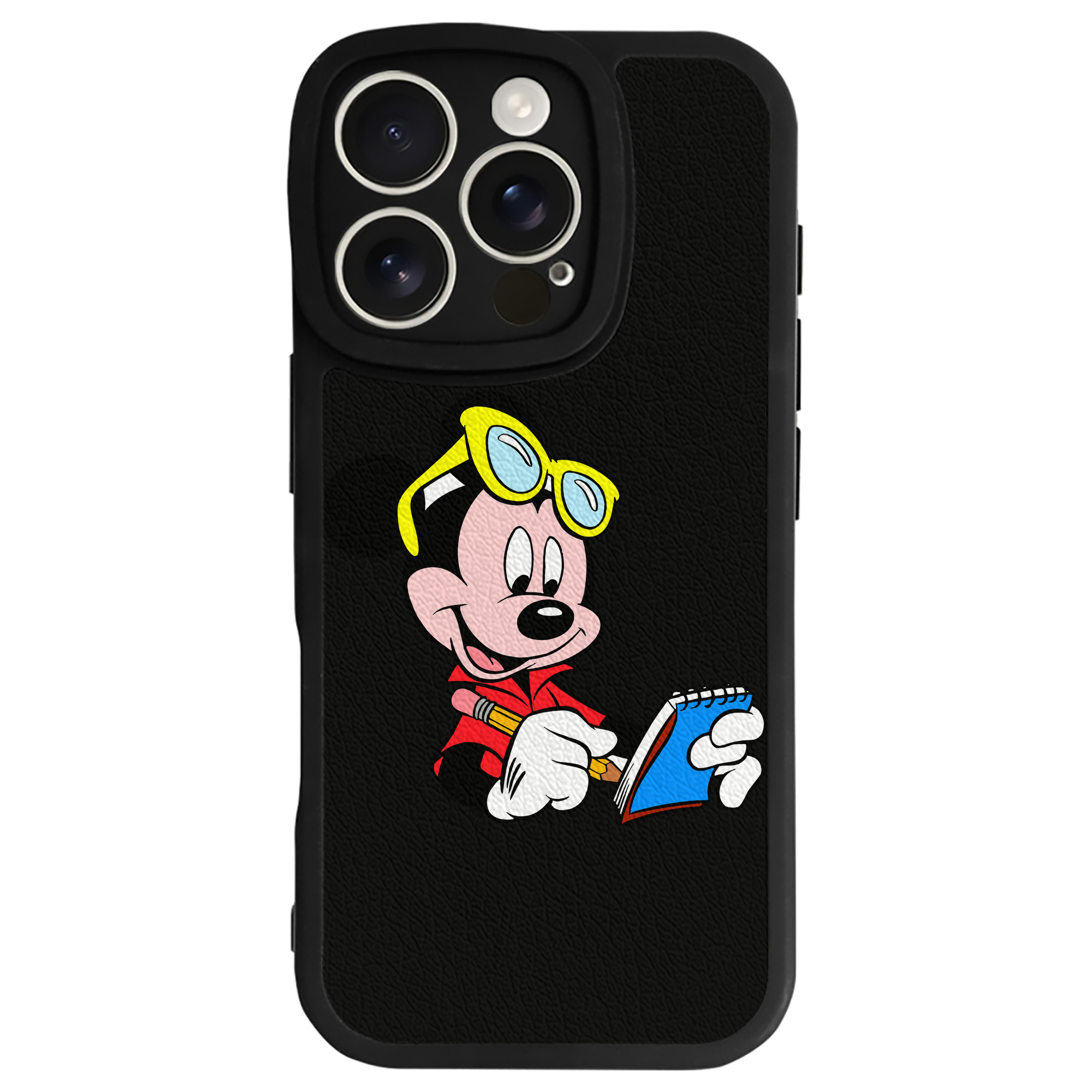 （画像用） ミッキーマウス Mickey Mouse 【iPhone 16シリーズ対応】シリコンスマホケース（レザー調） 材質：シリコン